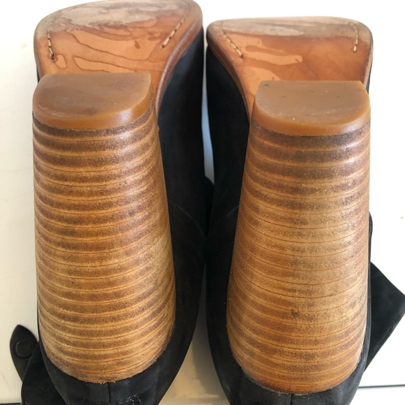 Rag & Bone Newbury black suede wood booties boots shoes - Picture 10 of 15